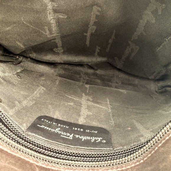 Salvatorre Ferragamo Brown Nylon Shoulder Bag with Leather Trim - Picture 11 of 11